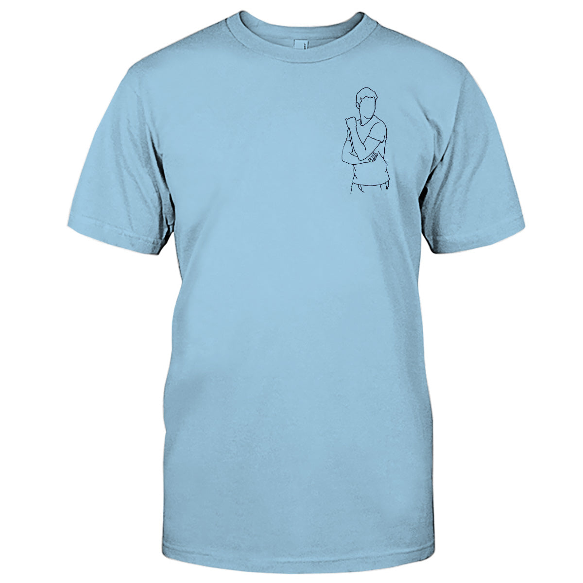 T-shirt brodé personnalisé avec motif de ligne - T-shirt brodé personnalisé pour fils