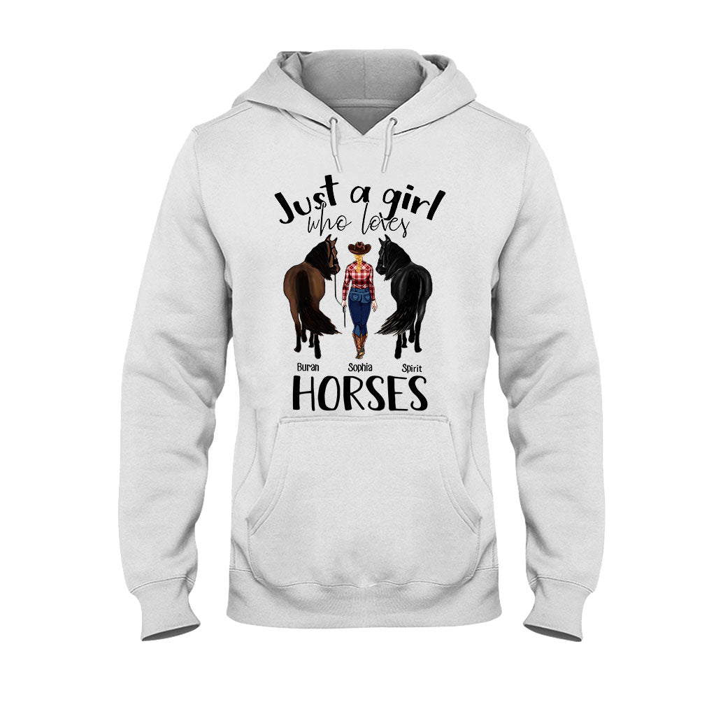 Juste une fille qui aime les chevaux - T-shirt et sweat à capuche personnalisés avec motif cheval