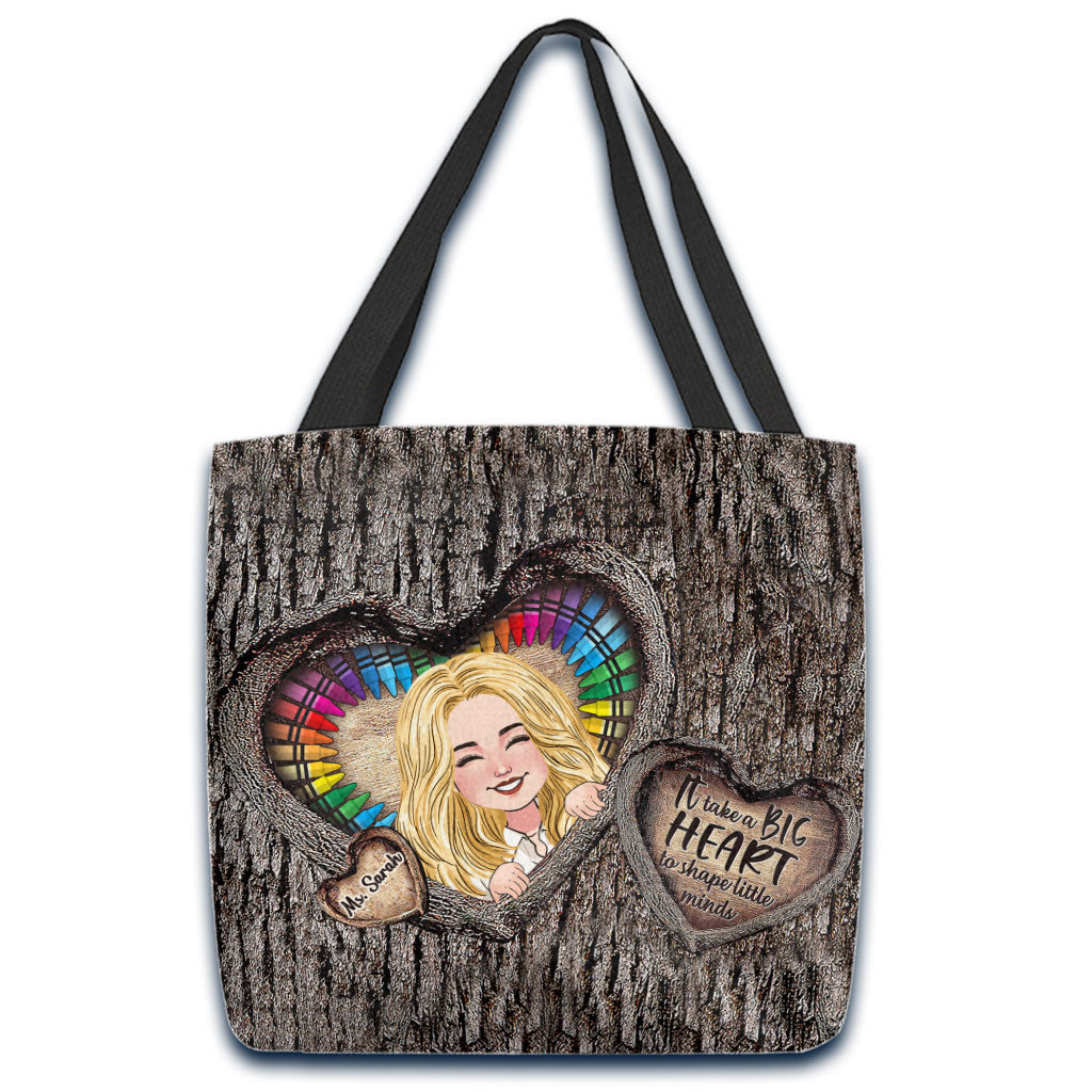 Il faut avoir un grand cœur - Sac fourre-tout personnalisé pour enseignants