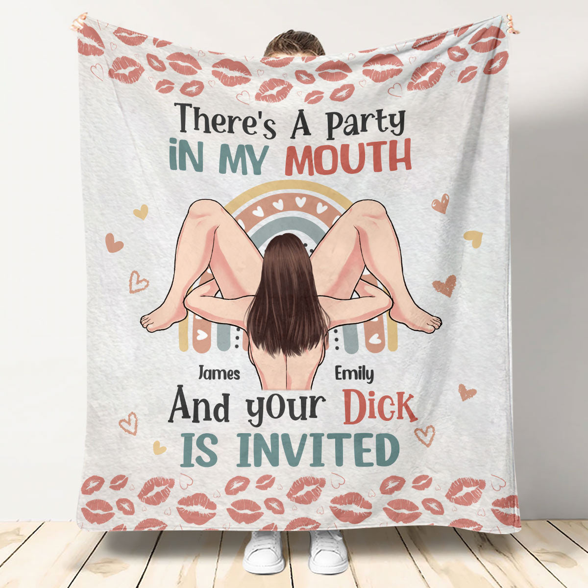 There Is A Party In My Mouth - Personalized Couple Blanket