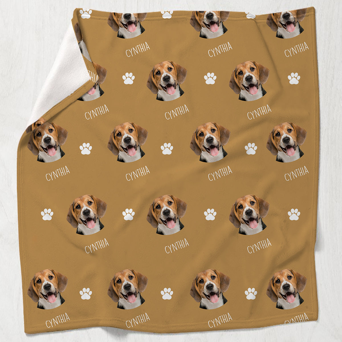 Couverture personnalisée pour chien avec visage de chien