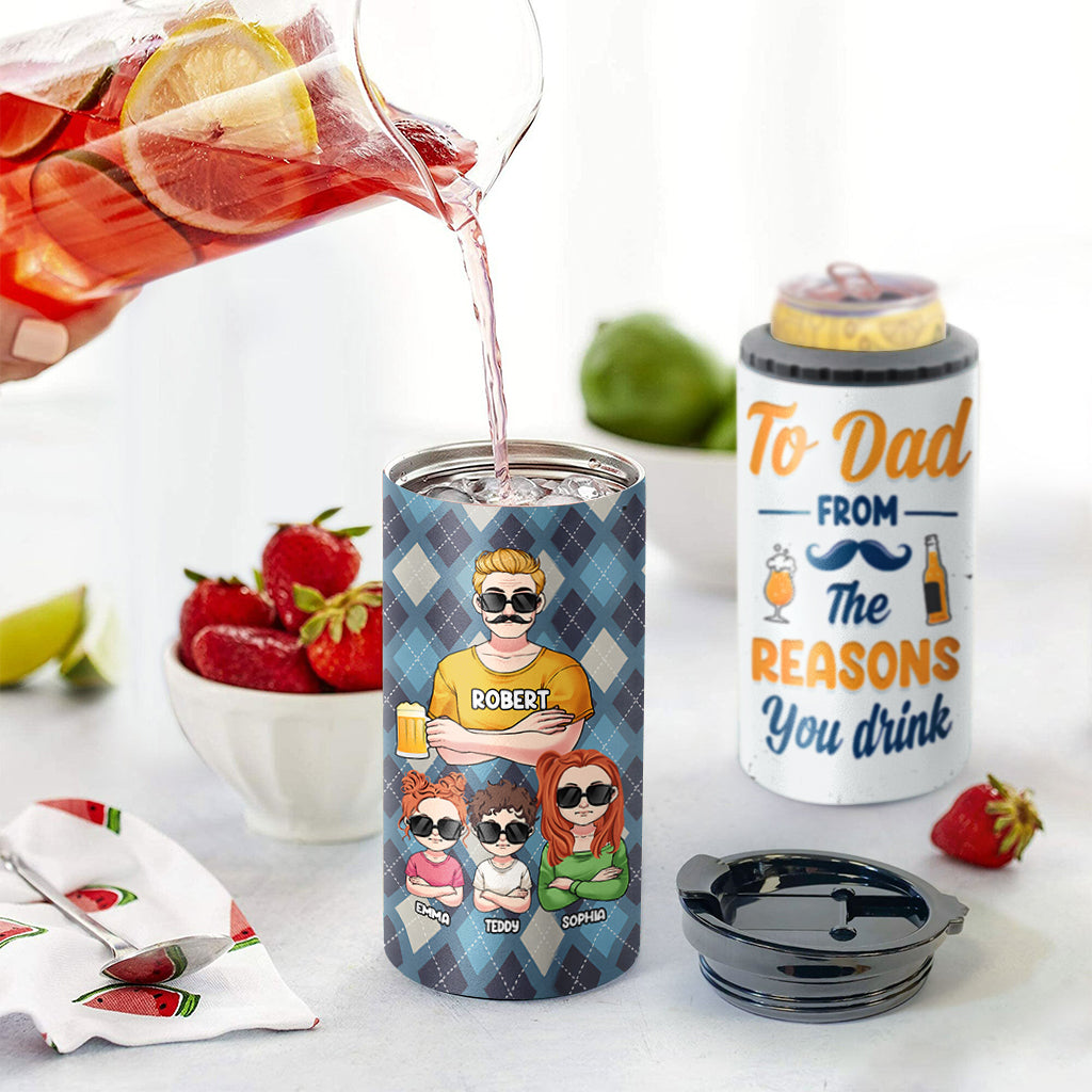 À papa, de la part de celui qui te fait boire - Refroidisseur de canettes personnalisé pour papa