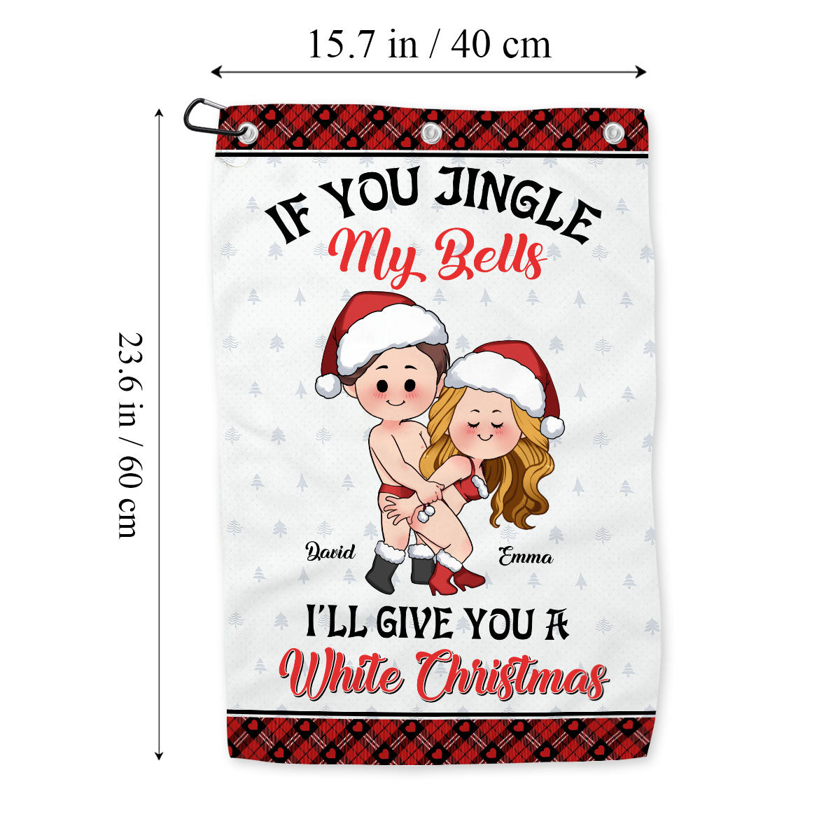 A White Christmas - Personalized Couple Golf Towel