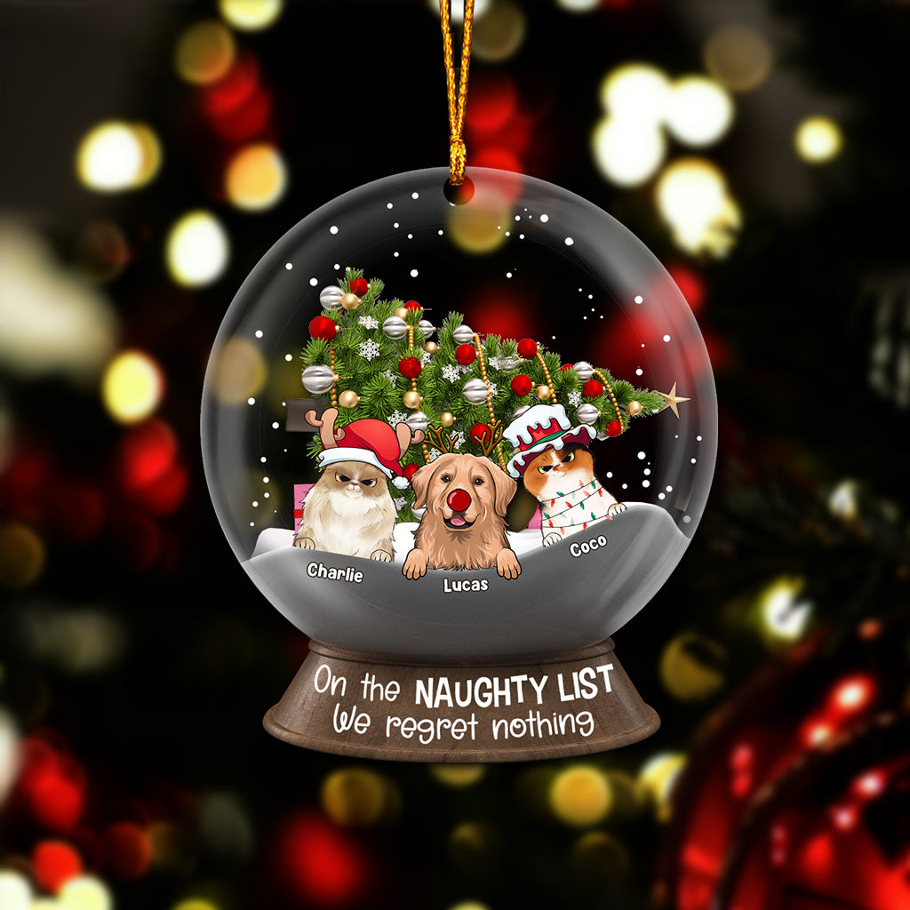 On The Naughty List - Personalized Cat Transparent Ornament