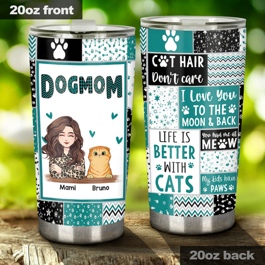 Fur Mom - Dog gift for cat lover - Personalized Tumbler