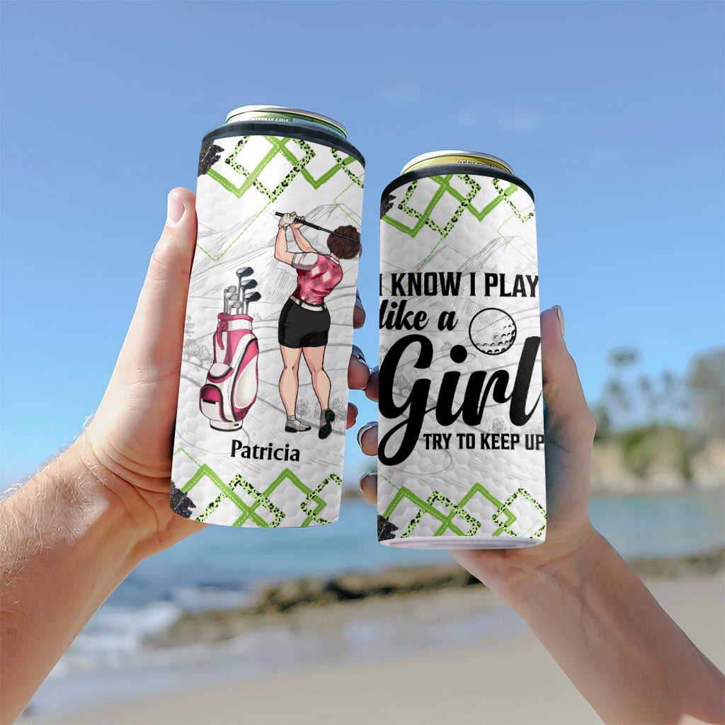 Cours de golf - Cadeau de golf pour elle, petite amie, épouse, fille - Refroidisseur de canettes personnalisé
