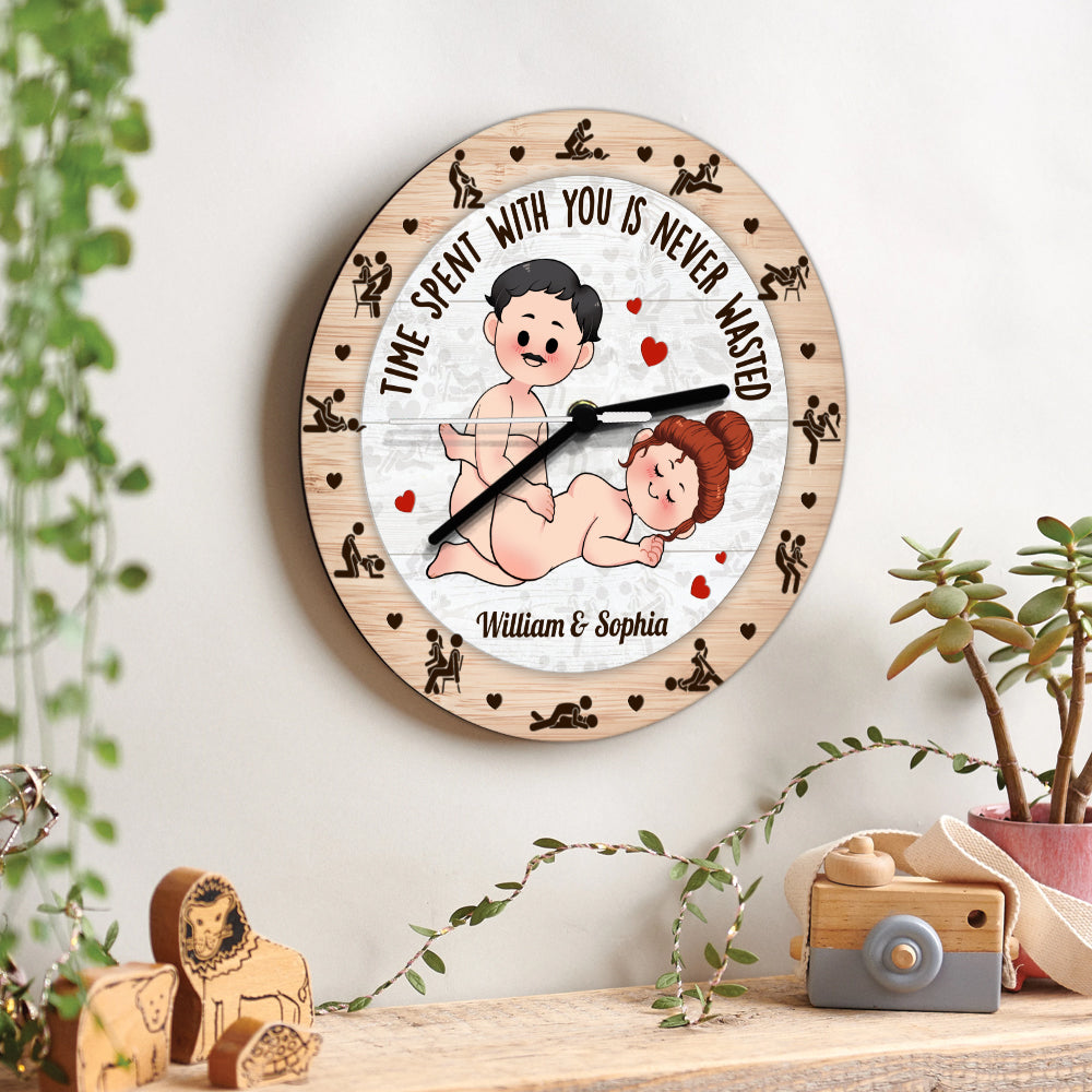 Time Spent With You - Personalized Couple Wall Clock