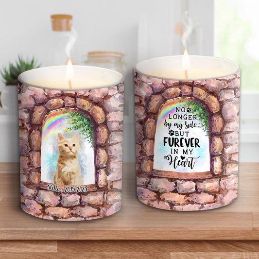 Plus à mes côtés - Bougie personnalisée pour chien avec couvercle en bois