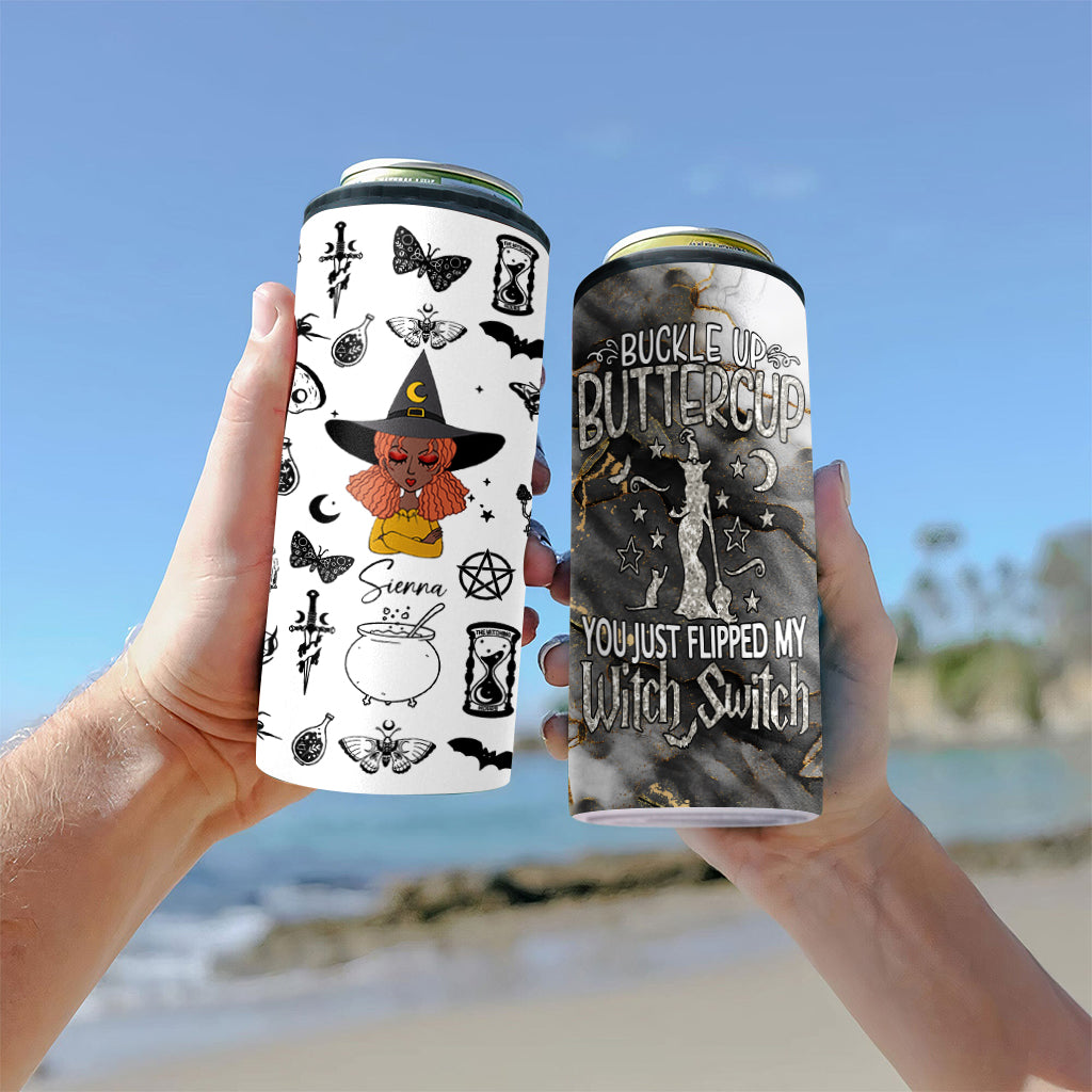 Attachez vos ceintures, Belle-Fleur ! Refroidisseur de canettes personnalisé pour sorcière