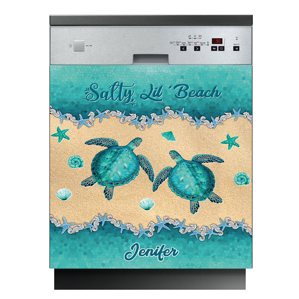 Salty Lil' Beach - Housse de lave-vaisselle personnalisée en forme de tortue