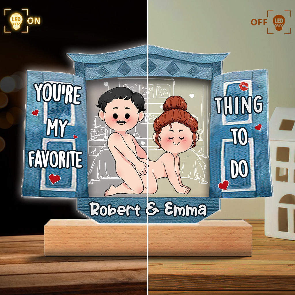 Tu es mon/ma préféré(e) - Plaque lumineuse personnalisée en forme de couple
