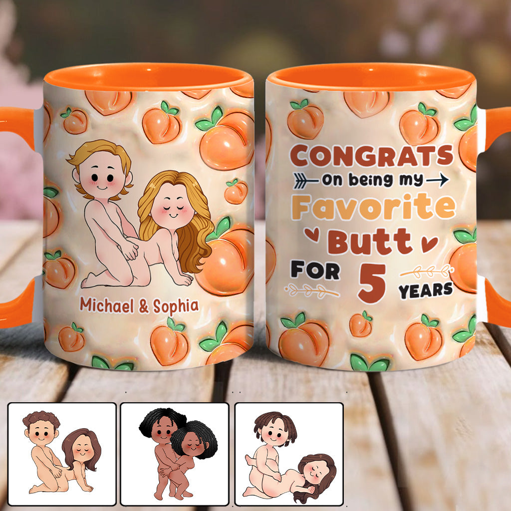 Félicitations pour être mon fessier préféré ! – Cadeau pour mari, femme, petit ami, petite amie – Mug personnalisé