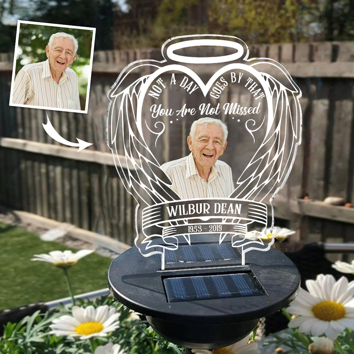 Pas un jour ne passe sans que tu ne nous manques - Cadeau commémoratif en cas de décès - Lampe solaire de jardin personnalisée