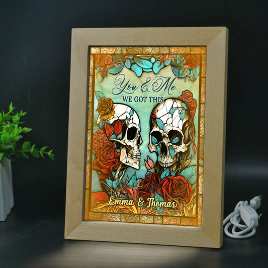 Toi et moi, on est là pour toi - Cadre photo lumineux personnalisé pour couple