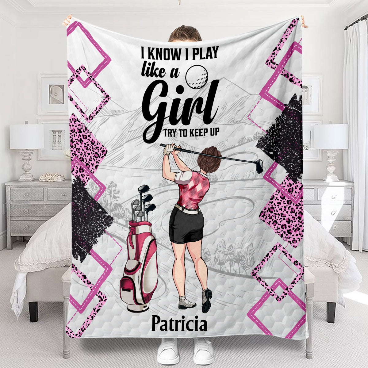 Golf Instruction - Golf gift for her, girlfriend, wife, daughter - Personalized Blanket