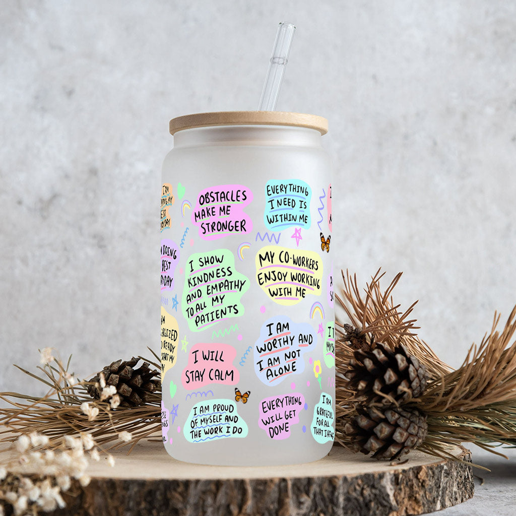 Affirmation quotidienne pour infirmière - Verre personnalisé pour infirmière