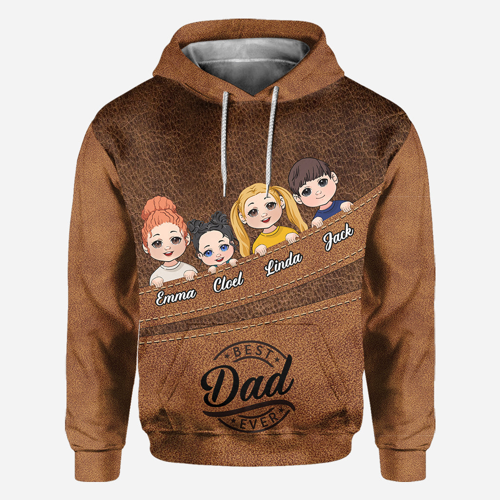 Meilleur papa/grand-mère/grand-père/maman du monde - T-shirt personnalisé intégral pour papa