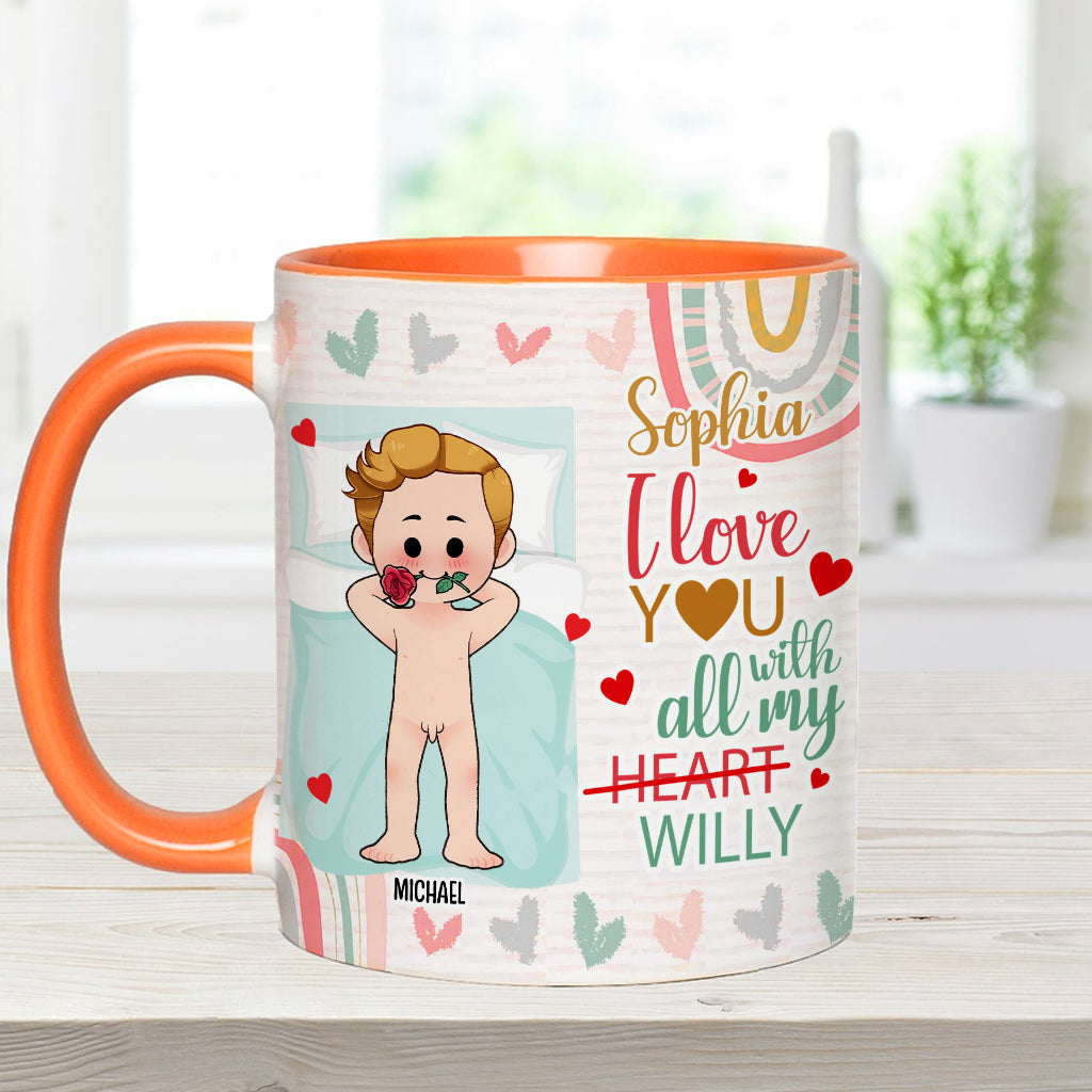 Je t'aime de tout mon cœur - Mug personnalisé pour couple
