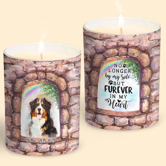 Plus à mes côtés - Bougie personnalisée pour chien avec couvercle en bois
