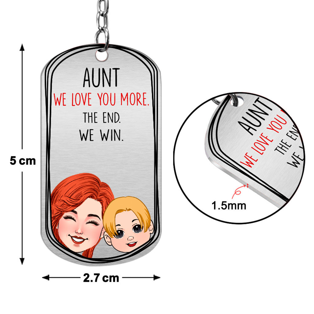 Papa, je t'aime plus que tout - Porte-clés personnalisé en acier inoxydable - Cadeau pour papa, grand-mère, grand-père, maman, oncle, tante