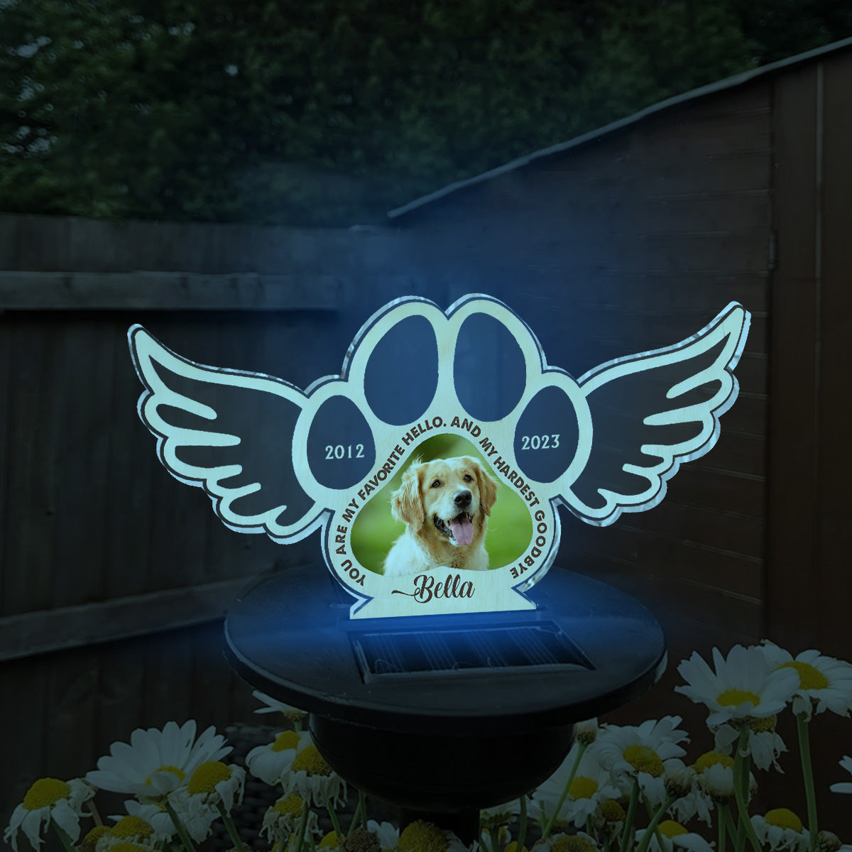 Les meilleurs amis ne sont jamais oubliés - Lampe solaire personnalisée pour jardin pour chien