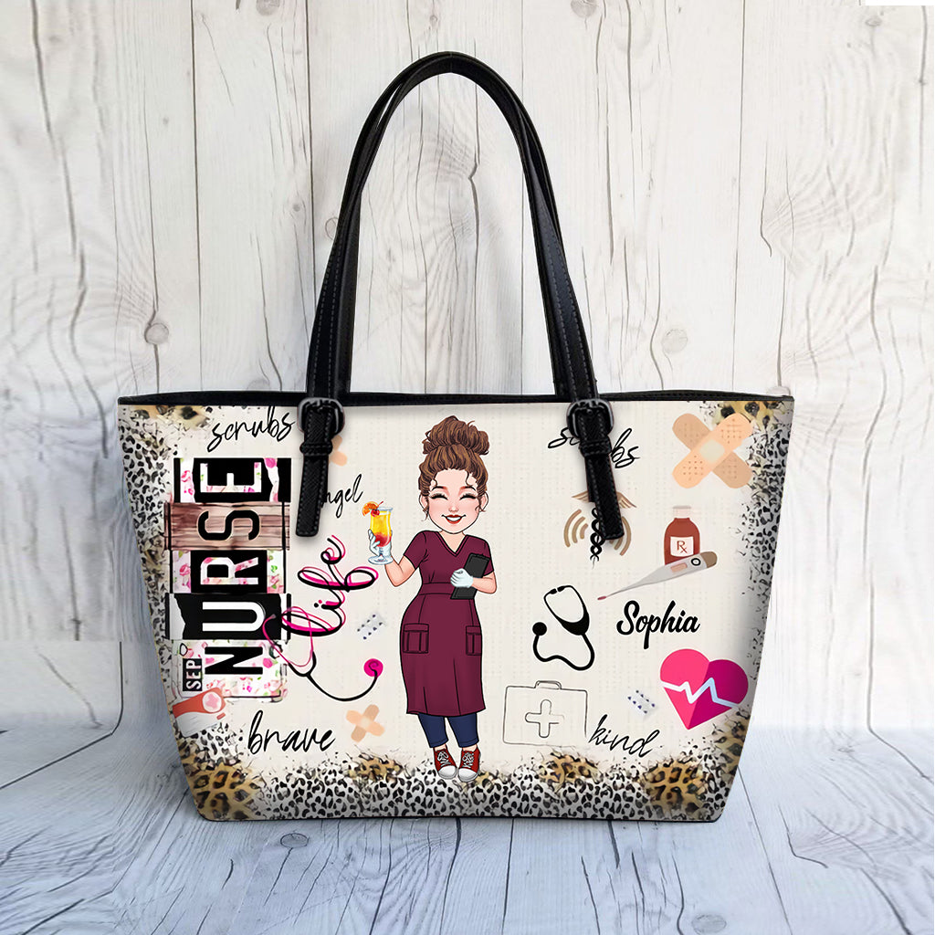 Infirmière/Aide-soignante/Médecin... Vie - Sac en cuir personnalisé pour infirmière