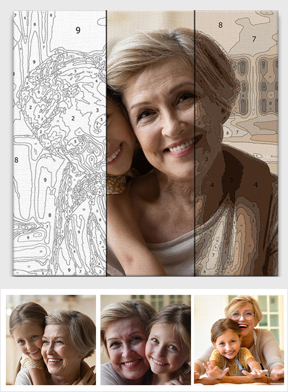 Kit de peinture par numéros personnalisé avec photo pour toute la famille