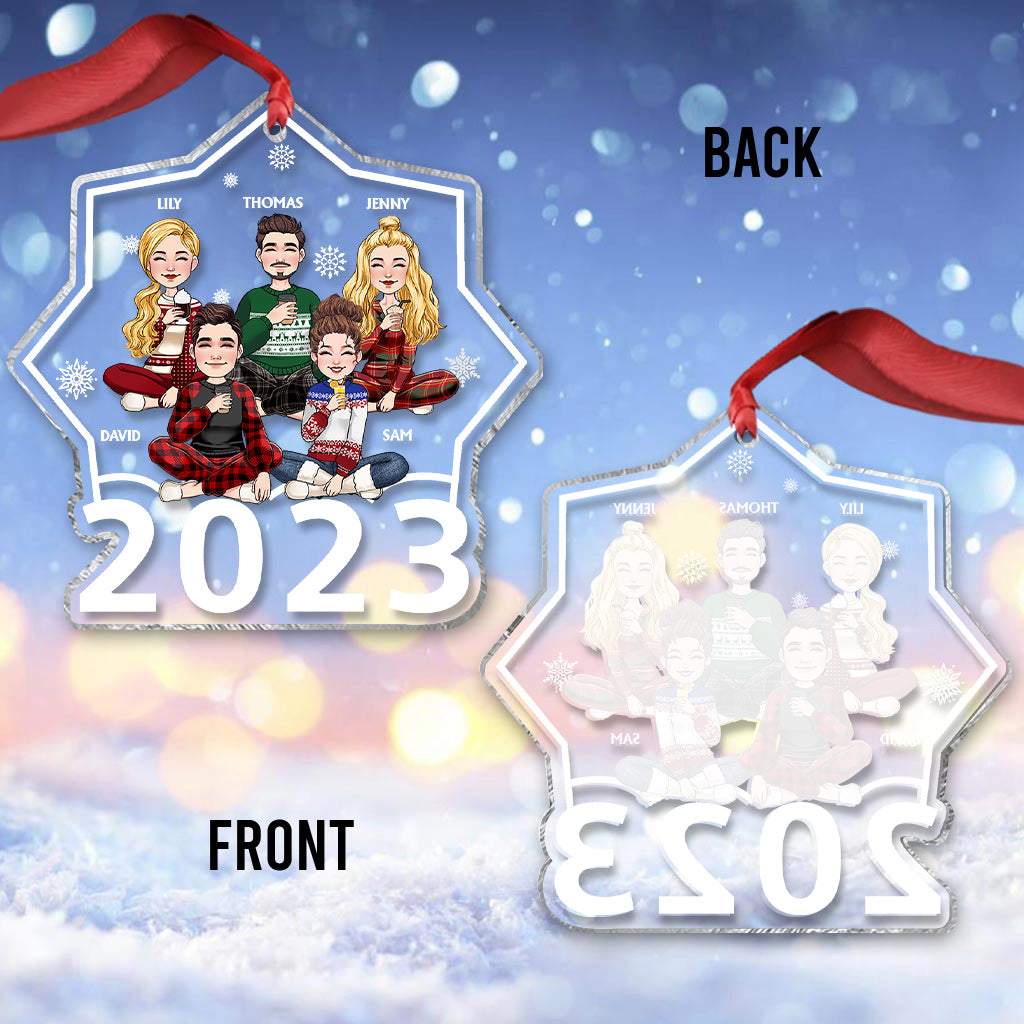 Merry Christmas - Personalized Family Transparent Ornament