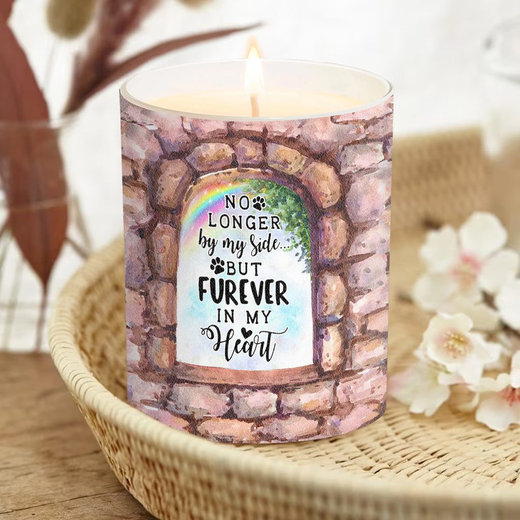 Plus à mes côtés - Bougie personnalisée pour chien avec couvercle en bois