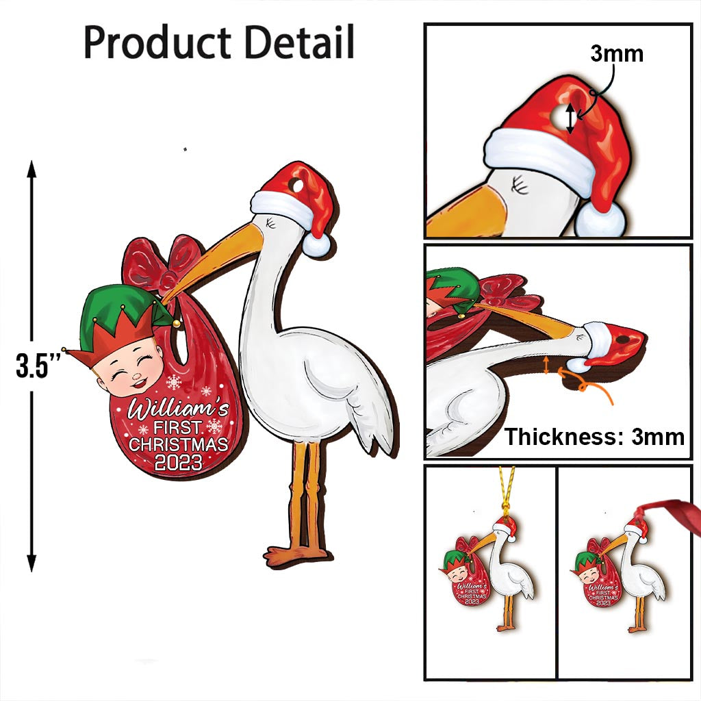 Premier Noël de bébé - Ornement personnalisé pour nouveau-né