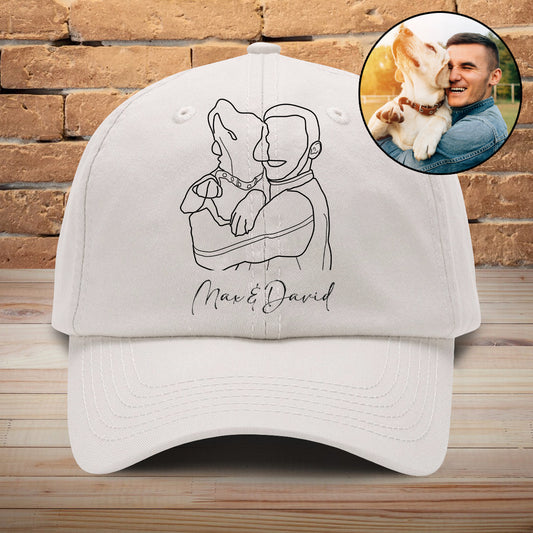 Casquette classique brodée avec photo personnalisée pour chien