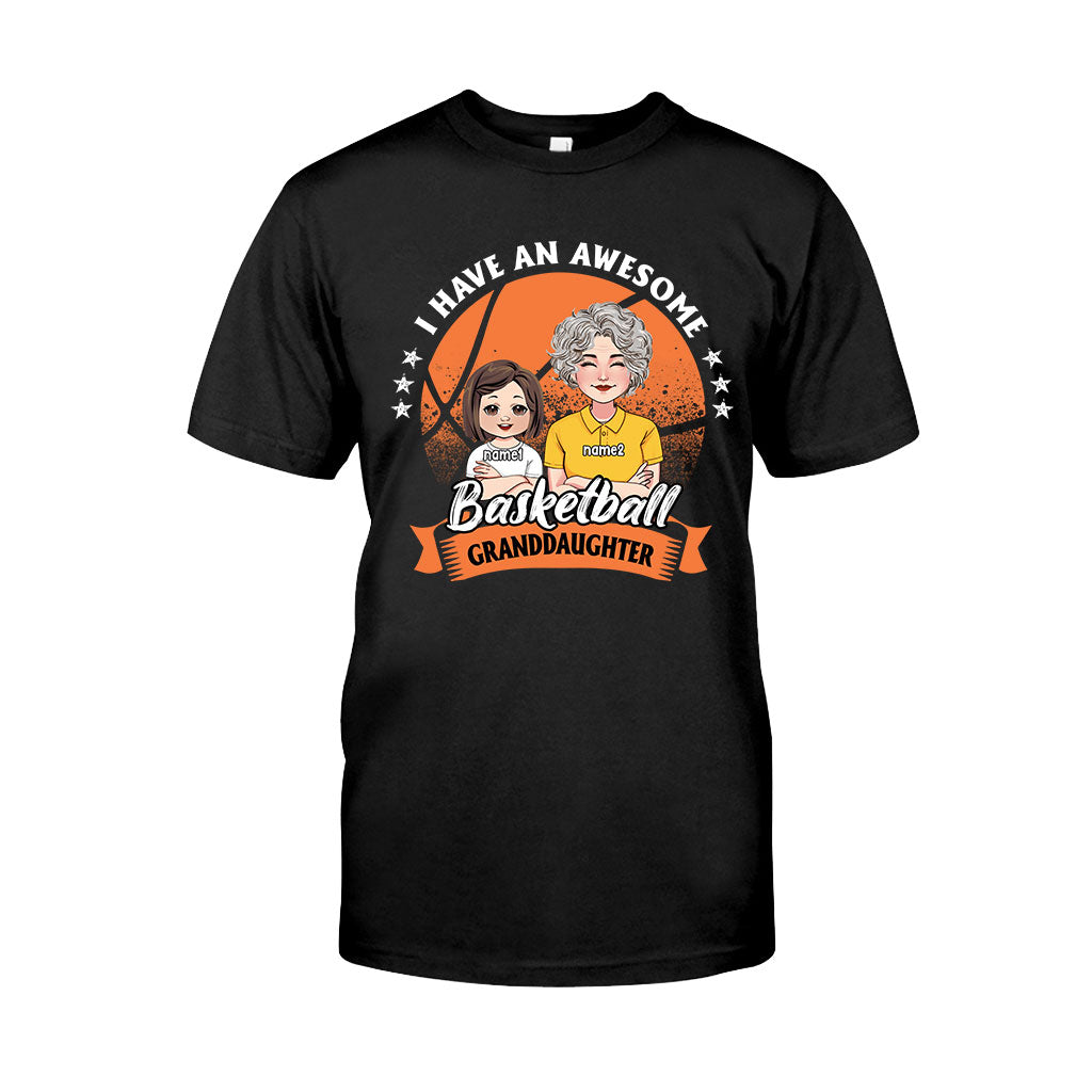 Awesome Basketball Granddaughter - Personalized Basketball T-shirt And Hoodie