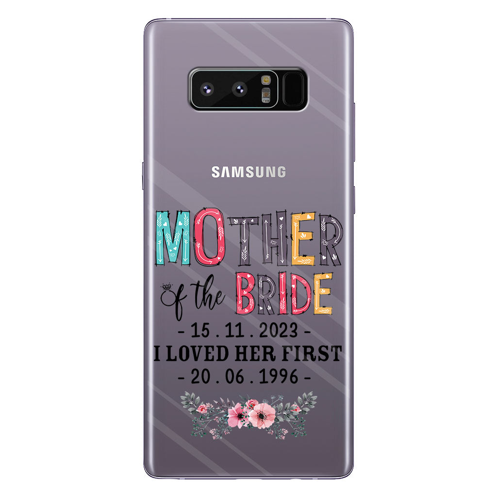 Coque de téléphone transparente personnalisée pour la mère de la mariée