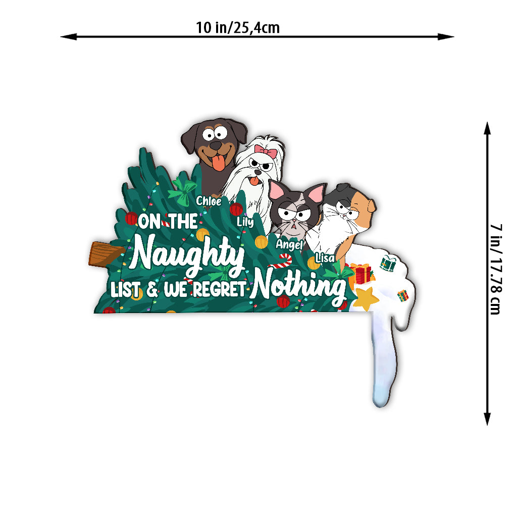 Sur la liste des vilains et on ne regrette rien - Décoration personnalisée pour cadre de porte pour chat