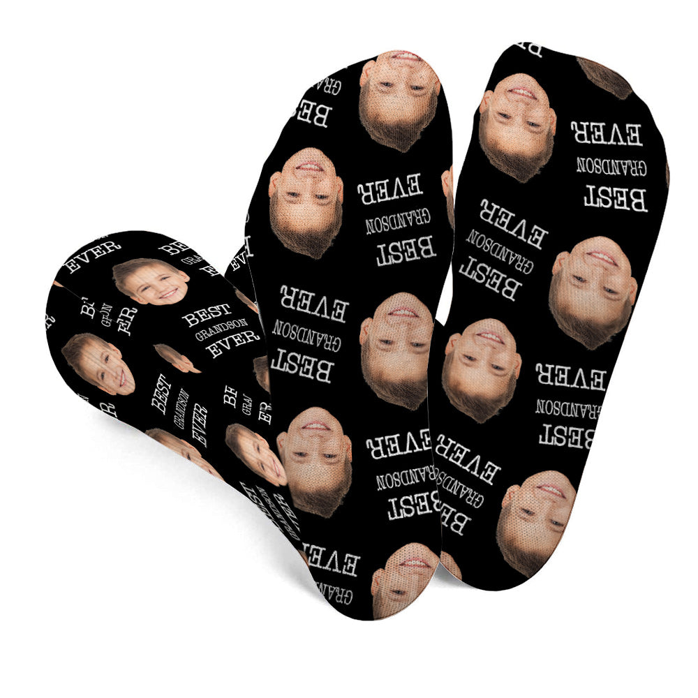 Face personnalisée - Chaussettes personnalisées pour petit-fils