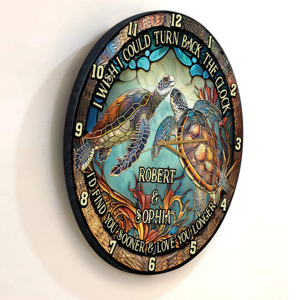 Remontez le temps - Horloge murale tortue personnalisée