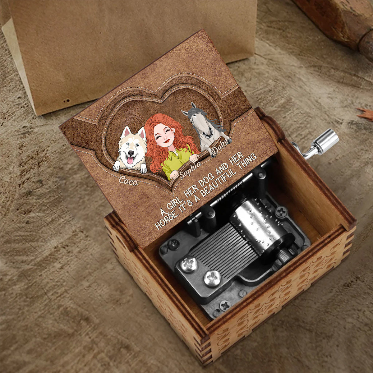 What A Beautiful Thing - Personalized Horse Hand Crank Music Box