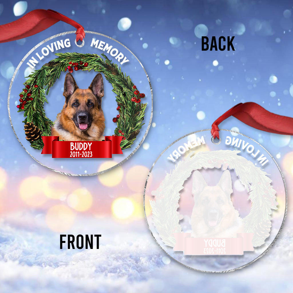 En souvenir de notre chien - Ornement transparent personnalisé