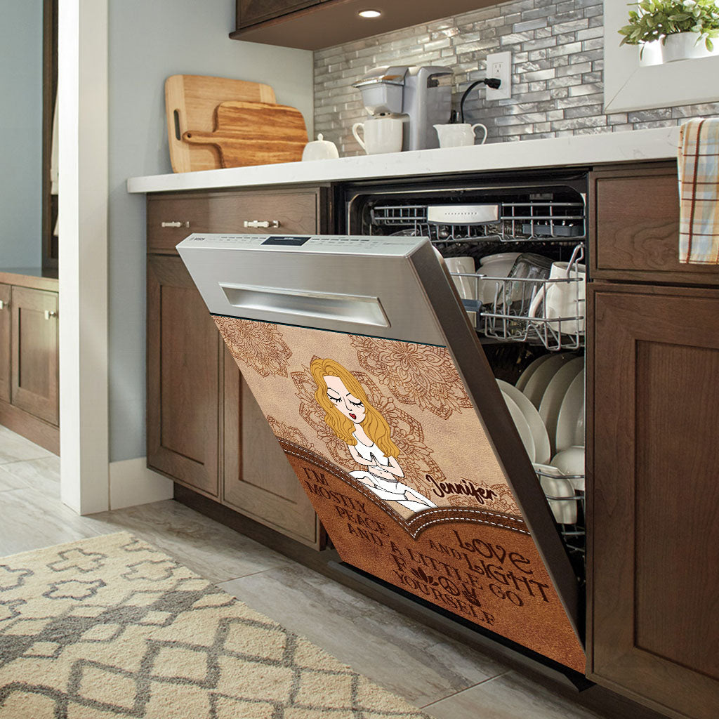 Je suis surtout la paix - Housse de lave-vaisselle personnalisée « Yoga »