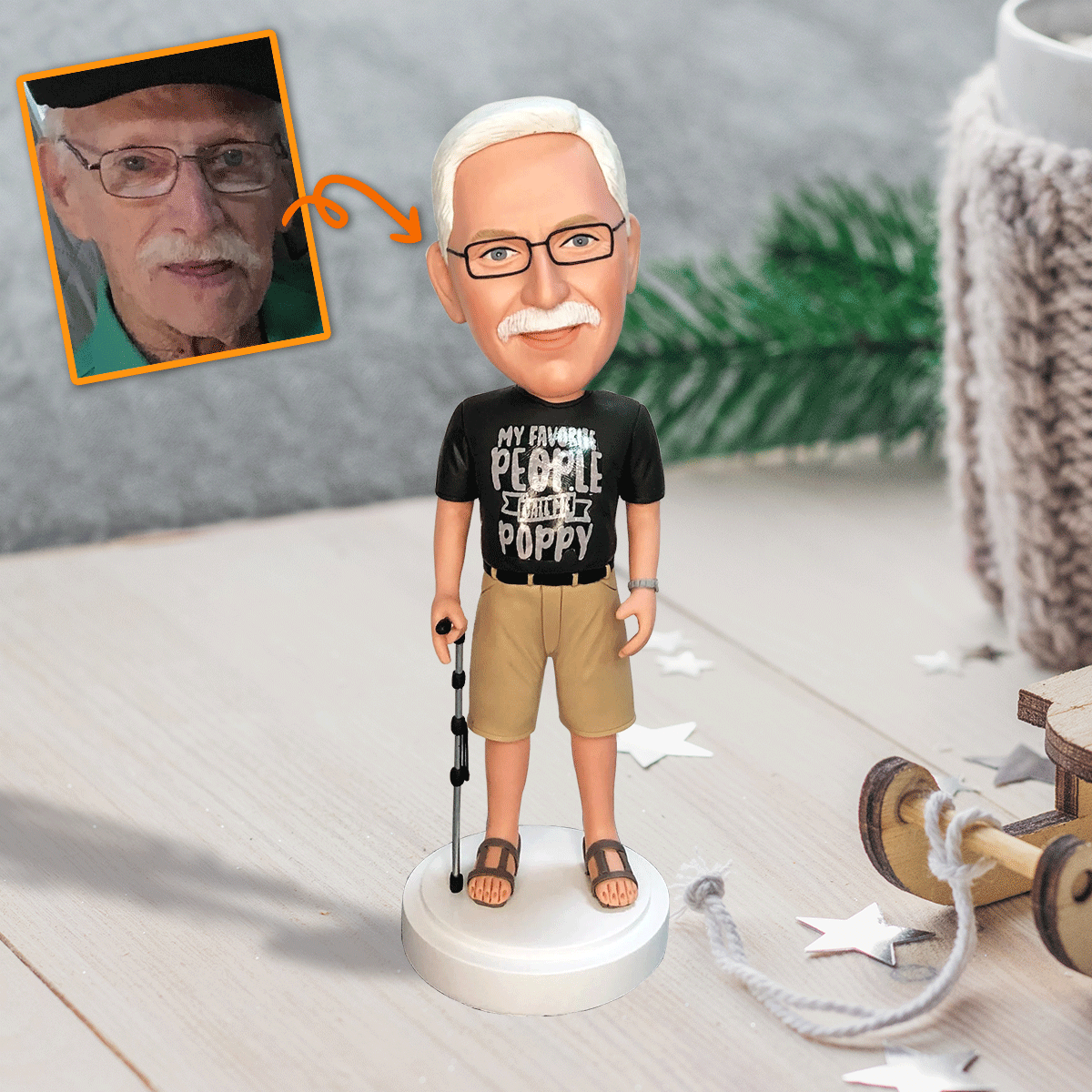 Mon grand-père - Cadeau pour grand-père - Figurine à tête oscillante personnalisée
