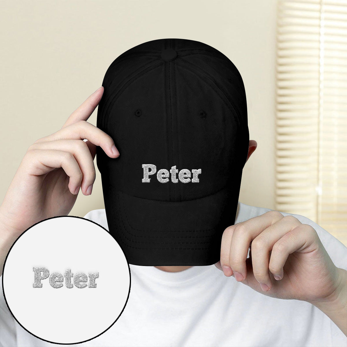 Casquette classique brodée personnalisée avec nom - Nom personnalisé pour fils