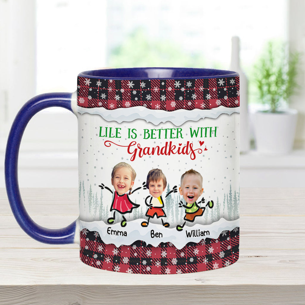 La vie est plus belle avec des petits-enfants - Mug personnalisé pour grand-mère