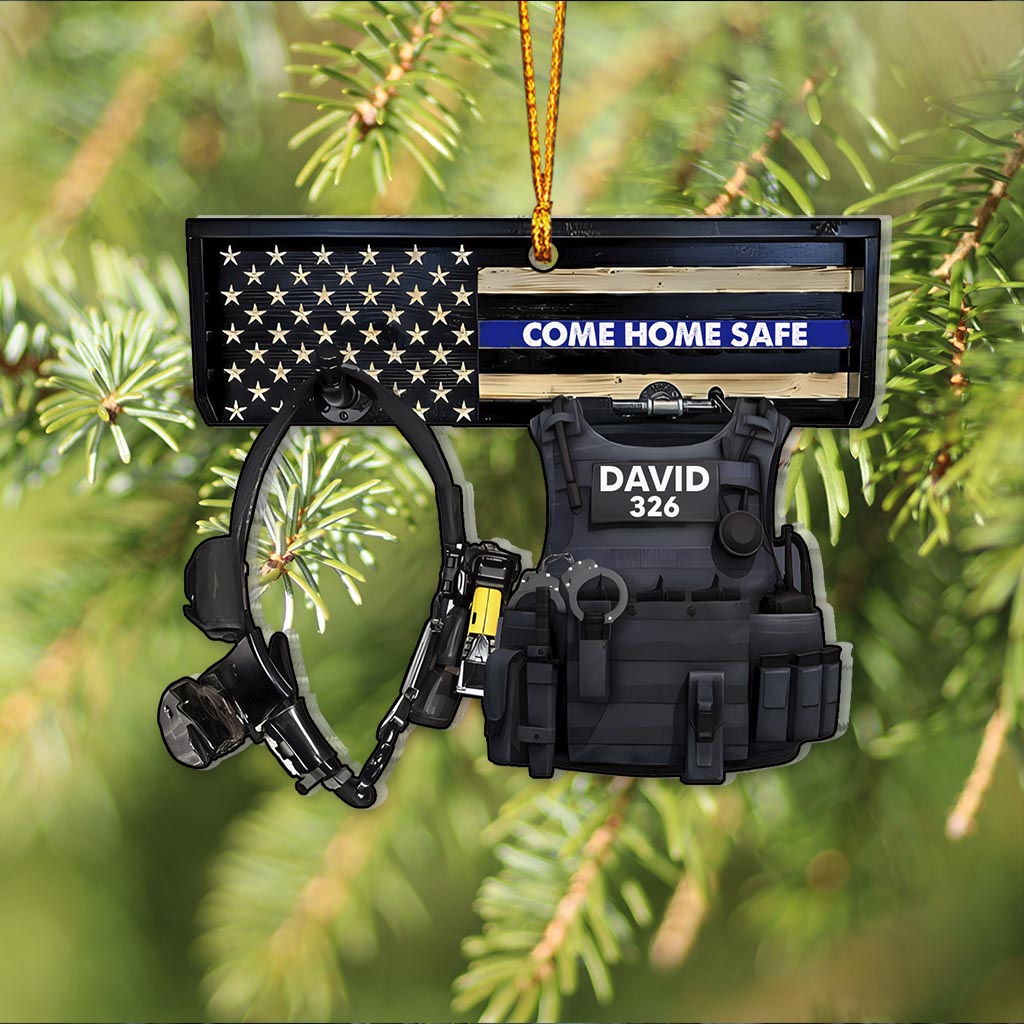 Rentrez sains et saufs - Ornement personnalisé pour policier