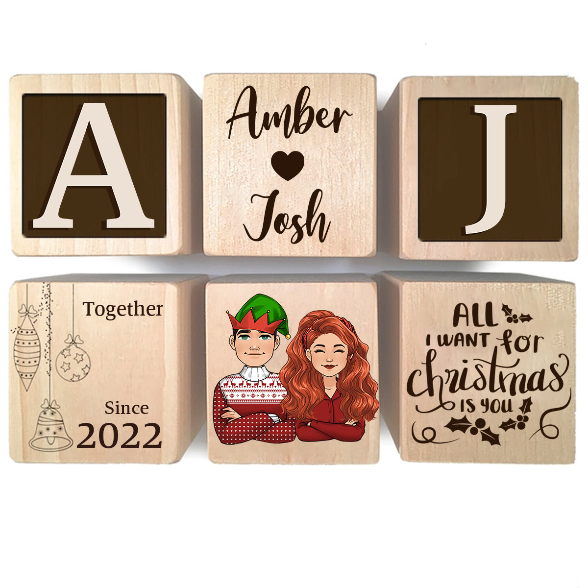 All I Want For Christmas Is You Block Ornament - gift for girlfriend, boyfriend, wife, husband - Personalized Block Ornament