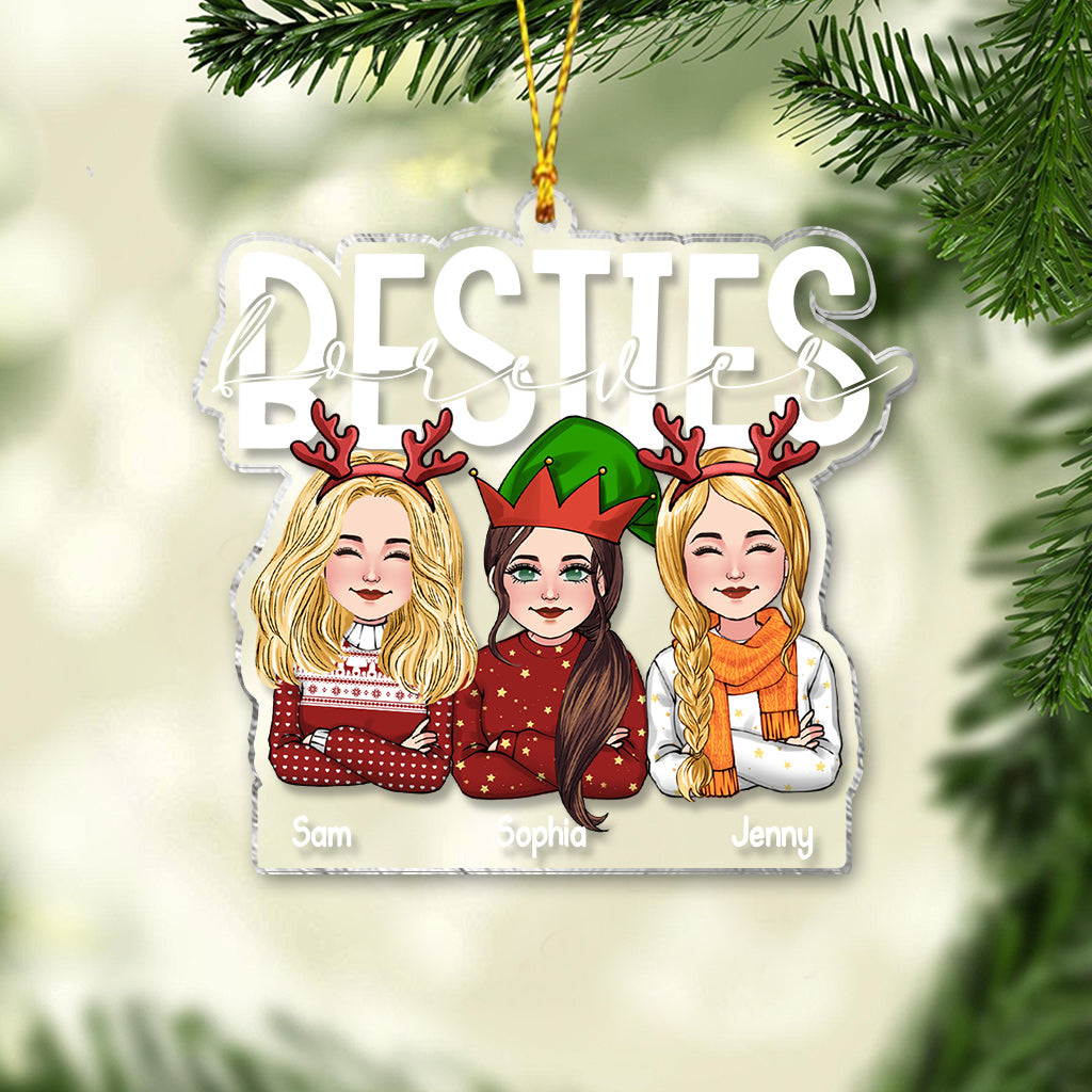 Besties Forever - Gift for friend - Personalized Transparent Ornament