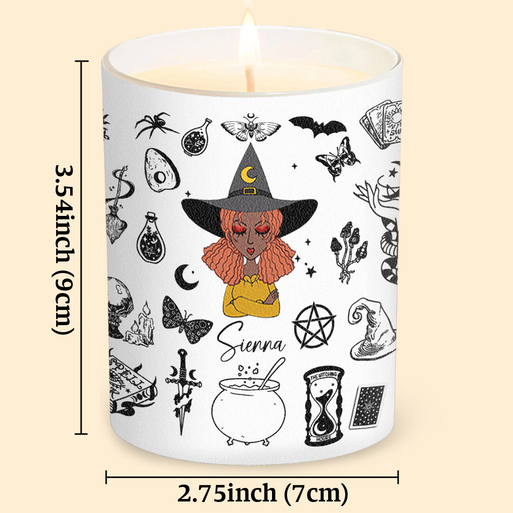Bouclez votre ceinture, Belle-Fleur ! - Bougie de sorcière personnalisée avec couvercle en bois