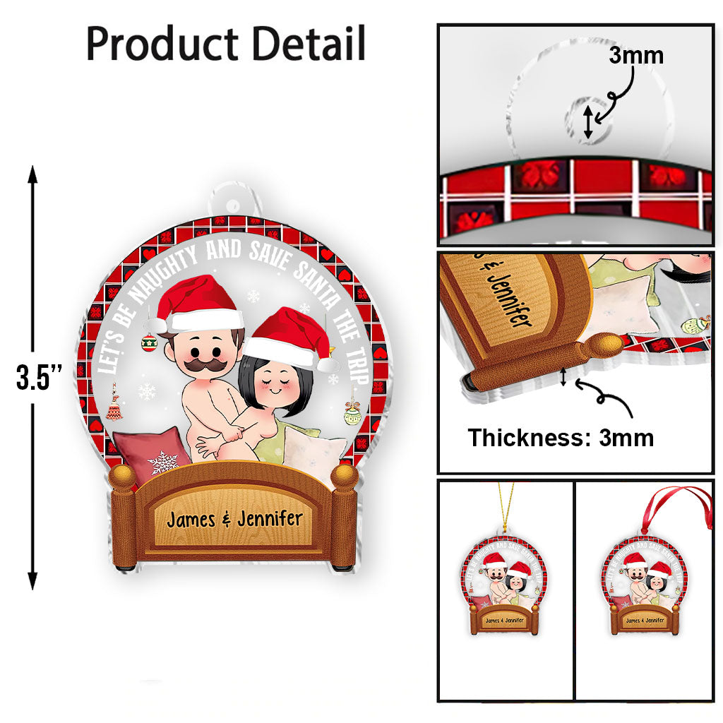 Soyons coquins - Ornement transparent personnalisé pour couple