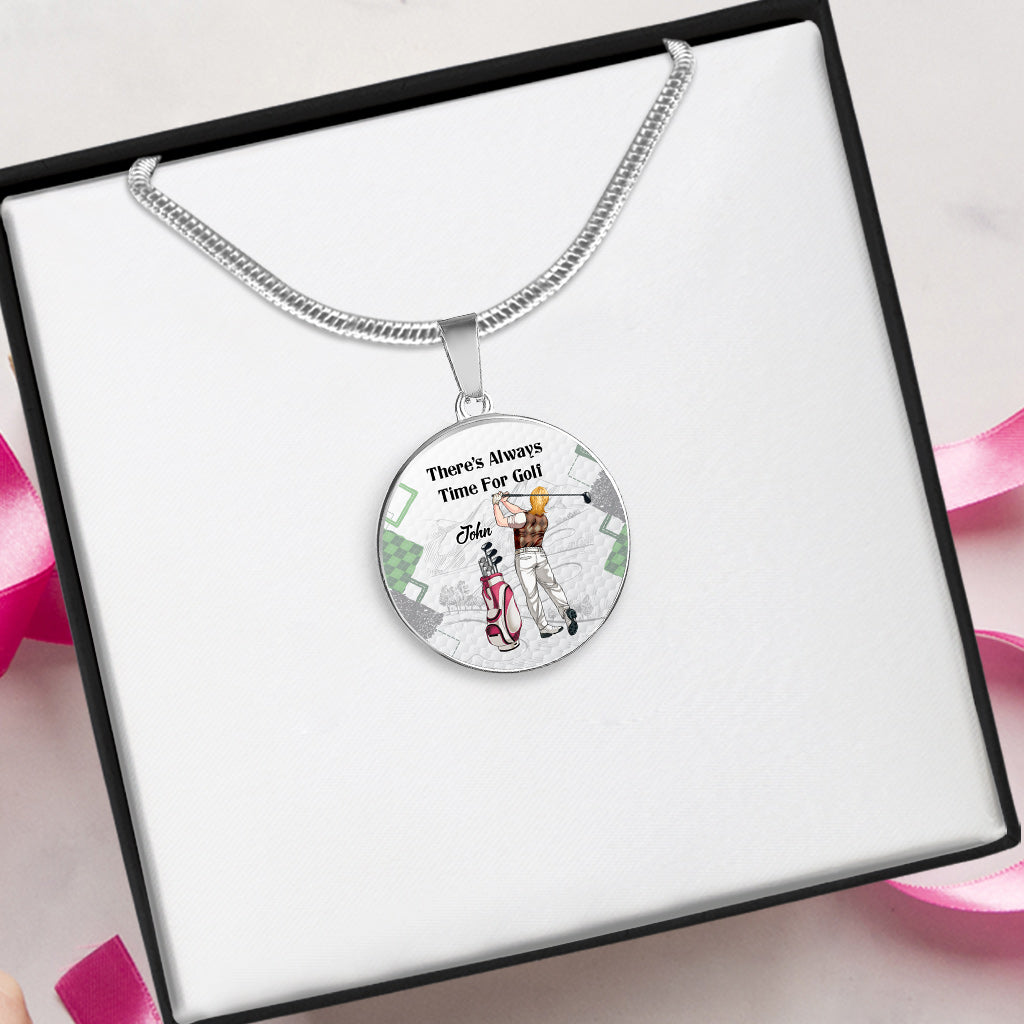 Il y a toujours du temps pour le golf - Collier pendentif personnalisé sur le thème du golf