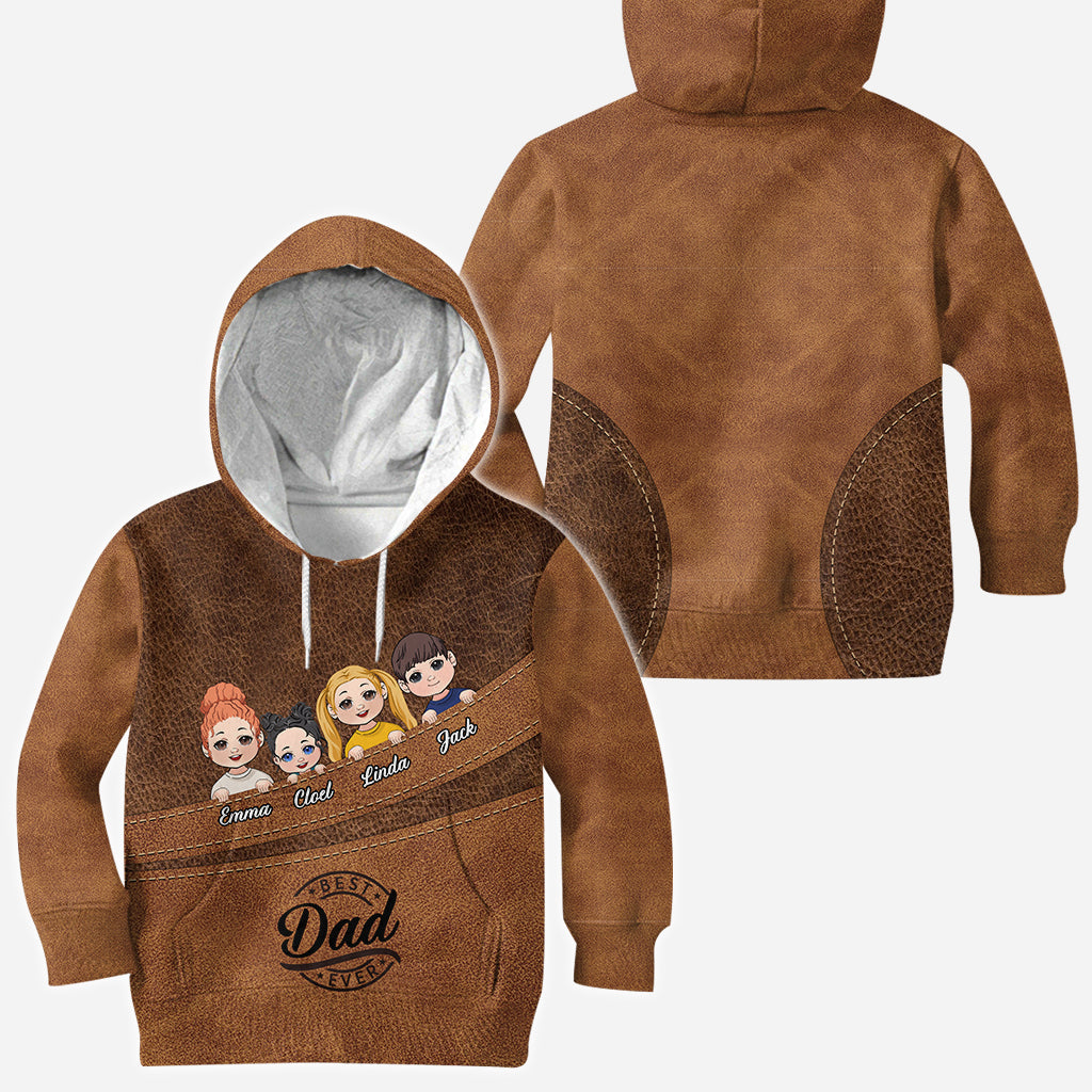 Meilleur papa/grand-mère/grand-père/maman du monde - T-shirt personnalisé intégral pour papa