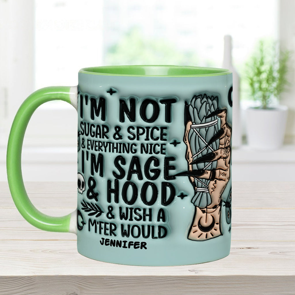 Je ne suis pas du sucre et des épices - Mug personnalisé à accent sorcière